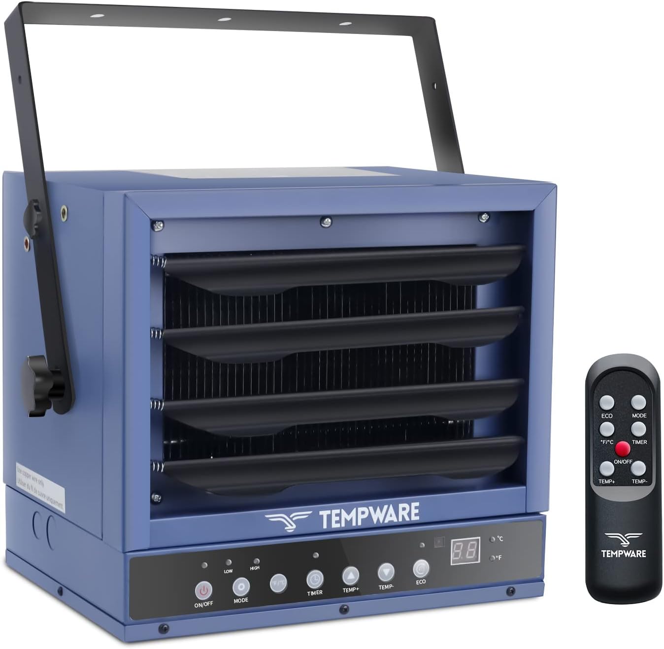 Electric Garage Heater, 7500-Watt Digital Fan-Forced Ceiling Mount Shop Heater w...