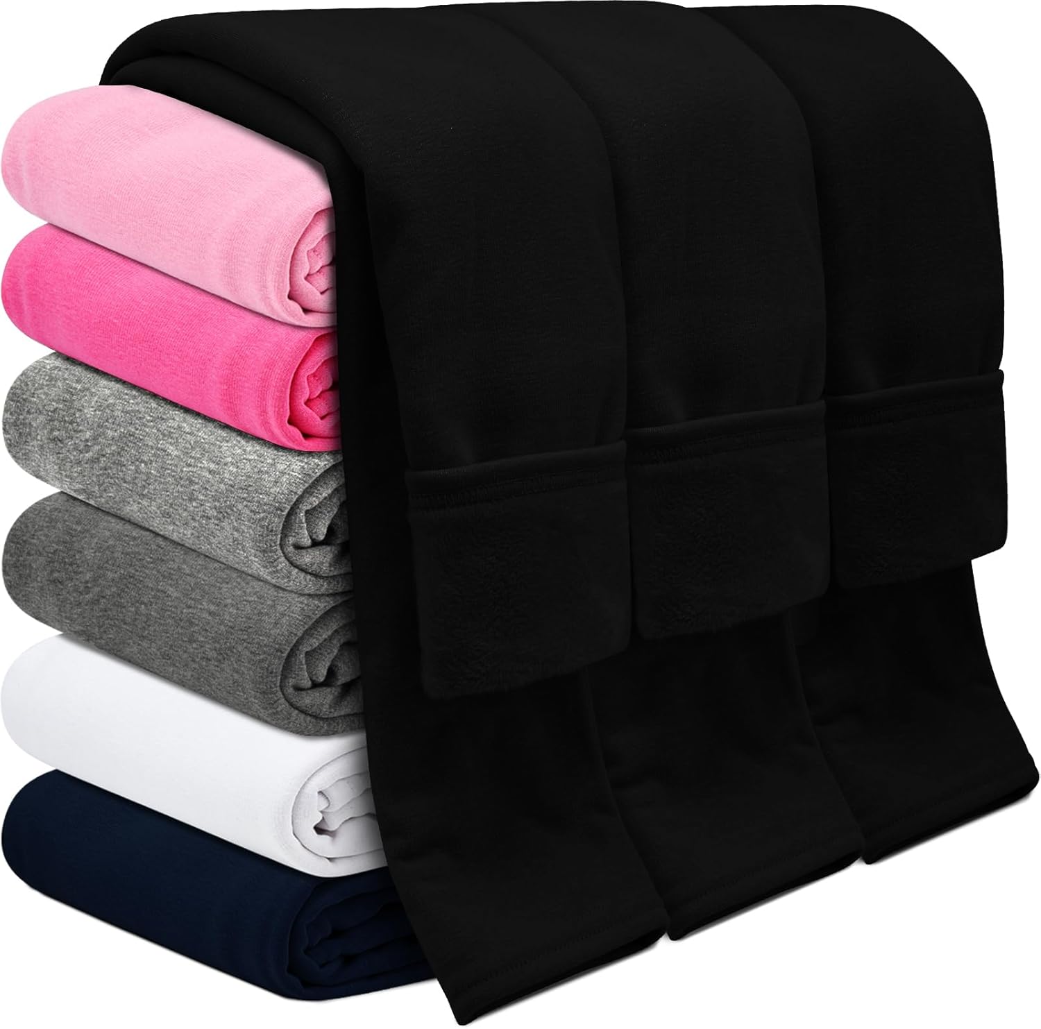 Girls Fleece Lined Leggings, Unique Cotton Kids Winter Warm Leggings, High-Quali...
