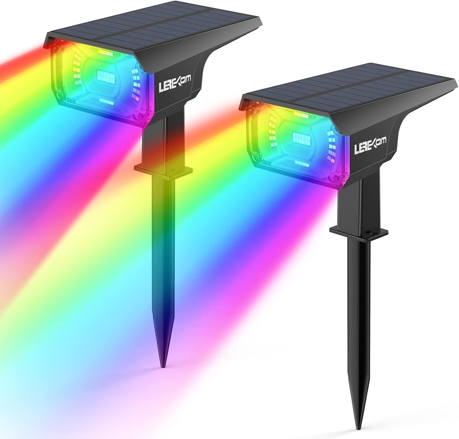 Solar Outdoor Lights,40 LEDs Color Changing RGB Solar Landscape Path Lights,USB...