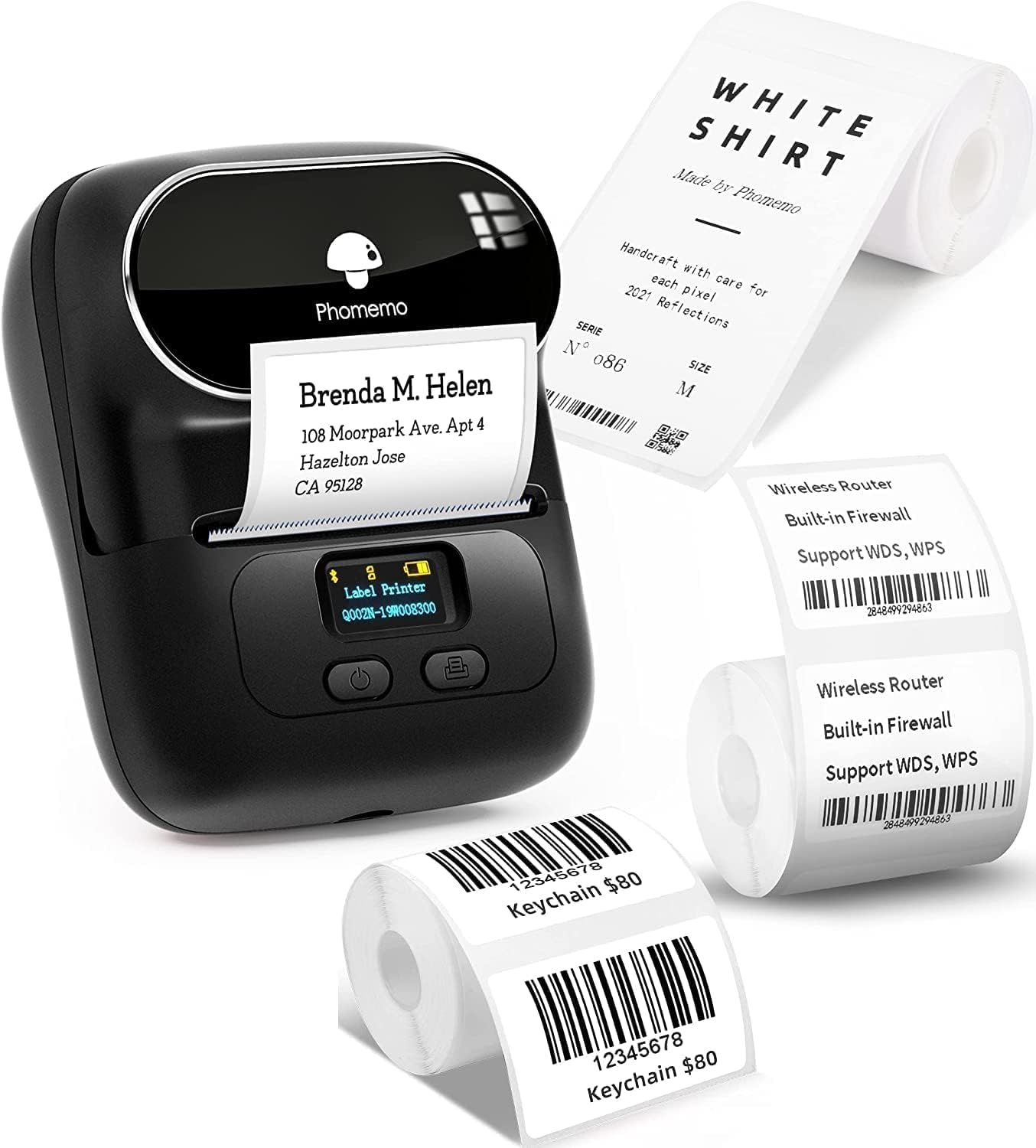Phomemo M110 Label Printer, 3 Label Rolls Set, Upgraded Label Maker Machine for...
