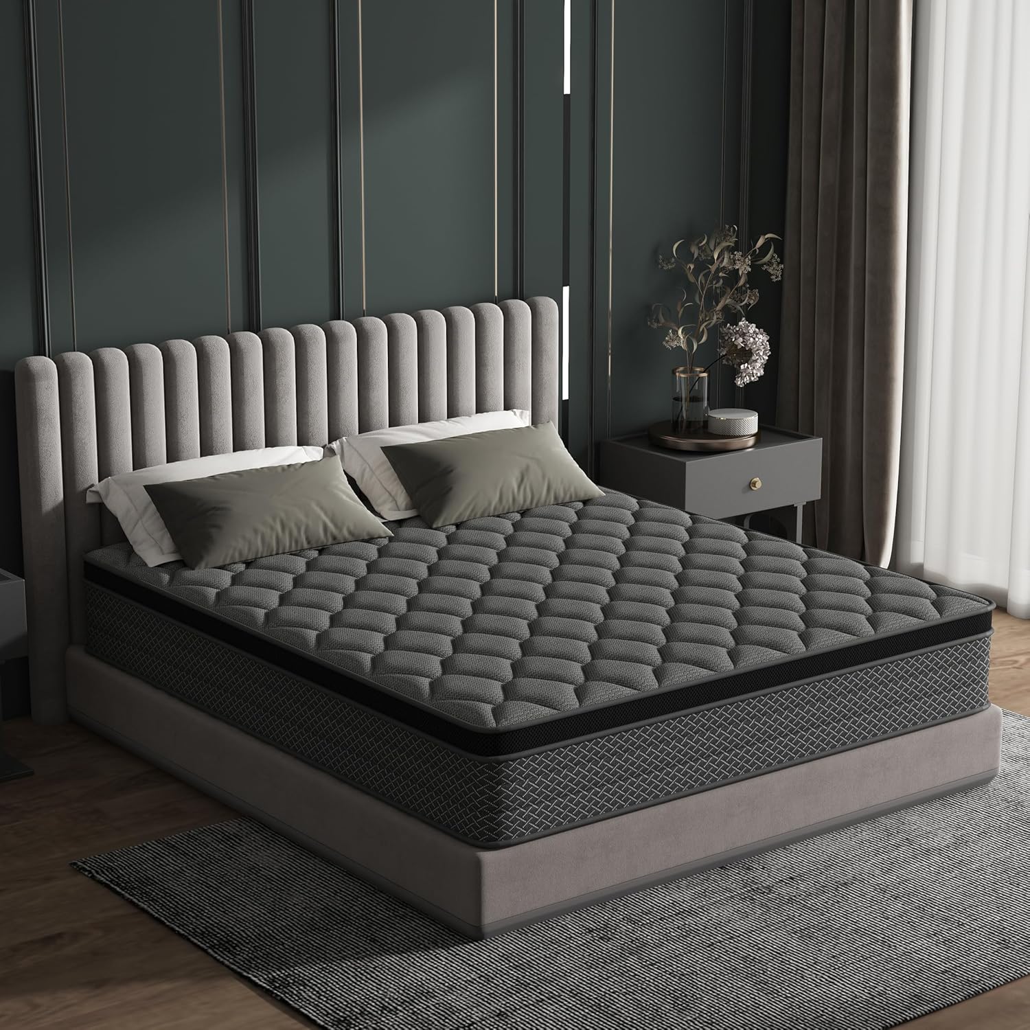 Queen Mattress, 12 Inch Hybrid Mattress in a Box, Memory Foam and Pocket Springs...