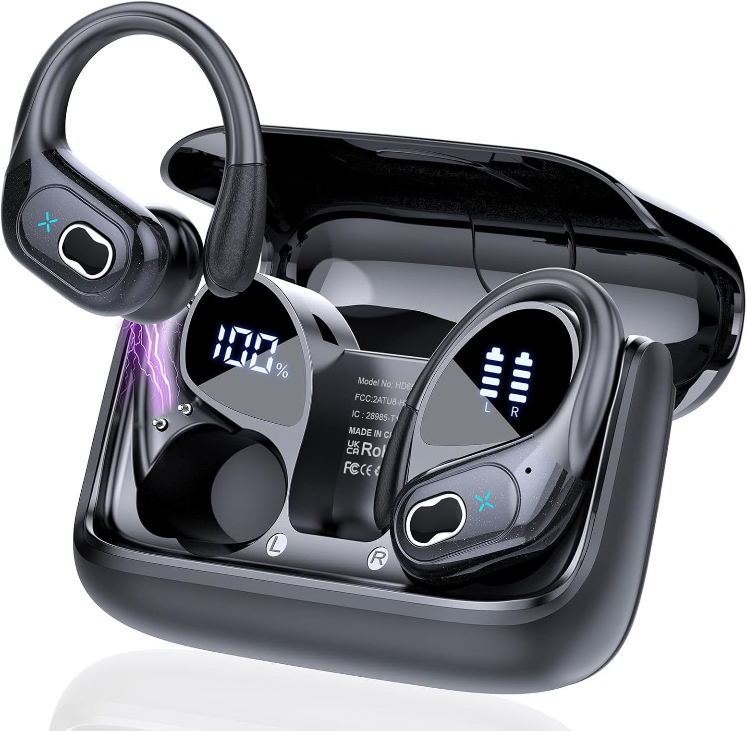 Wireless Earbuds, 75H Bluetooth 5.4 Headphones Sport with 4 ENC Noise Cancelling...