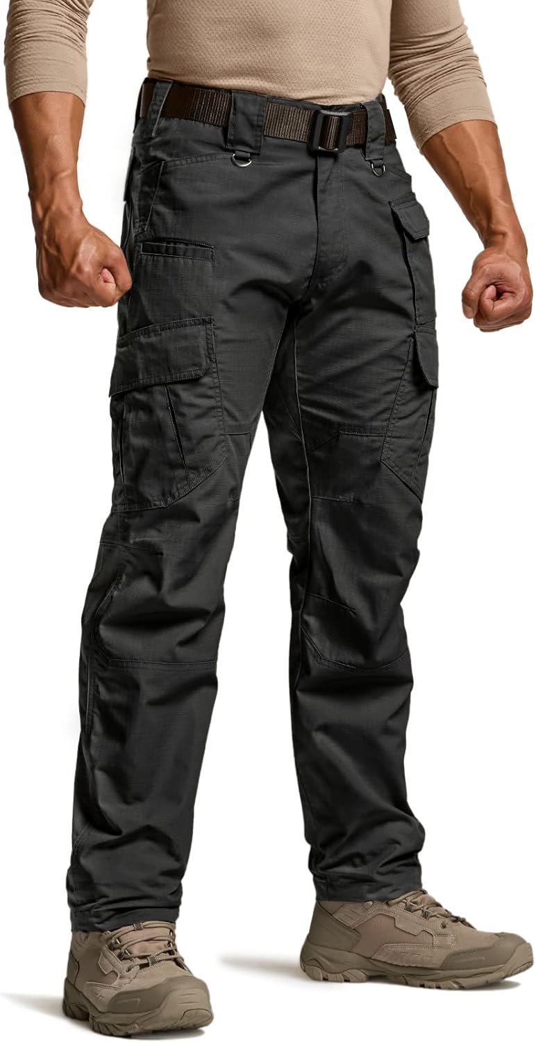 CQR Men's Tactical Pants, Water Resistant Ripstop Cargo Pants, Lightweight EDC W...