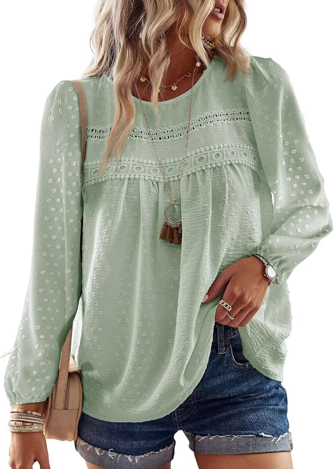 Trendy Womens Fall Tops, Special Long Sleeve Shirts with Casual Chiffon Blouses,...