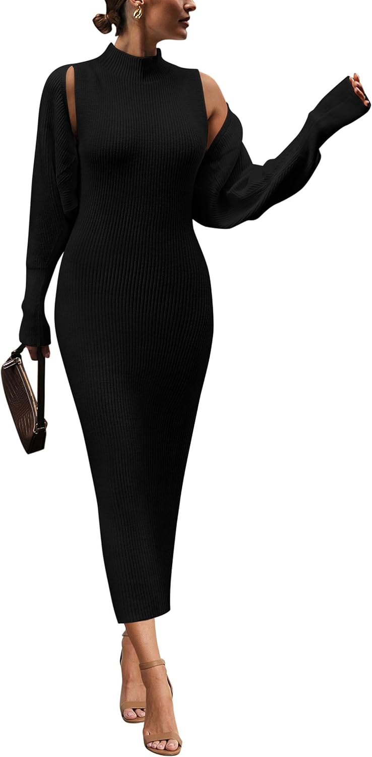 PRETTYGARDEN Women's Fall 2 Piece Outfits Knit Long Sleeve Cropped Cardigan Pull...