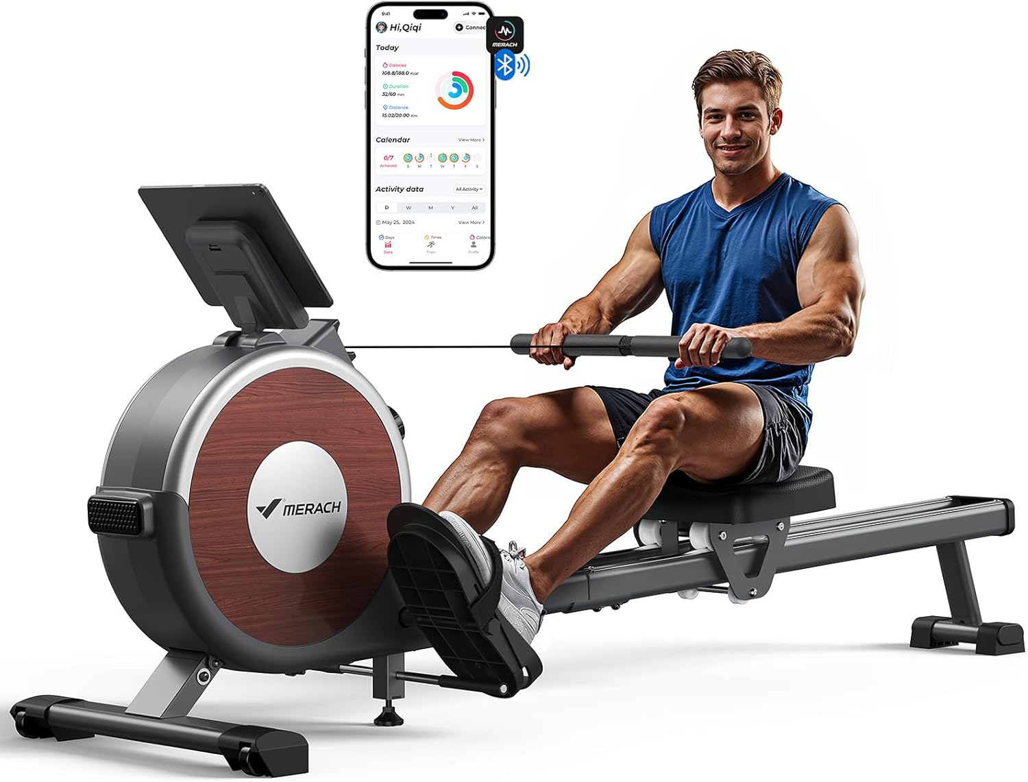 MERACH Rowing Machines for Home, Magnetic Rowing Machine with 16 Levels, Rower M...