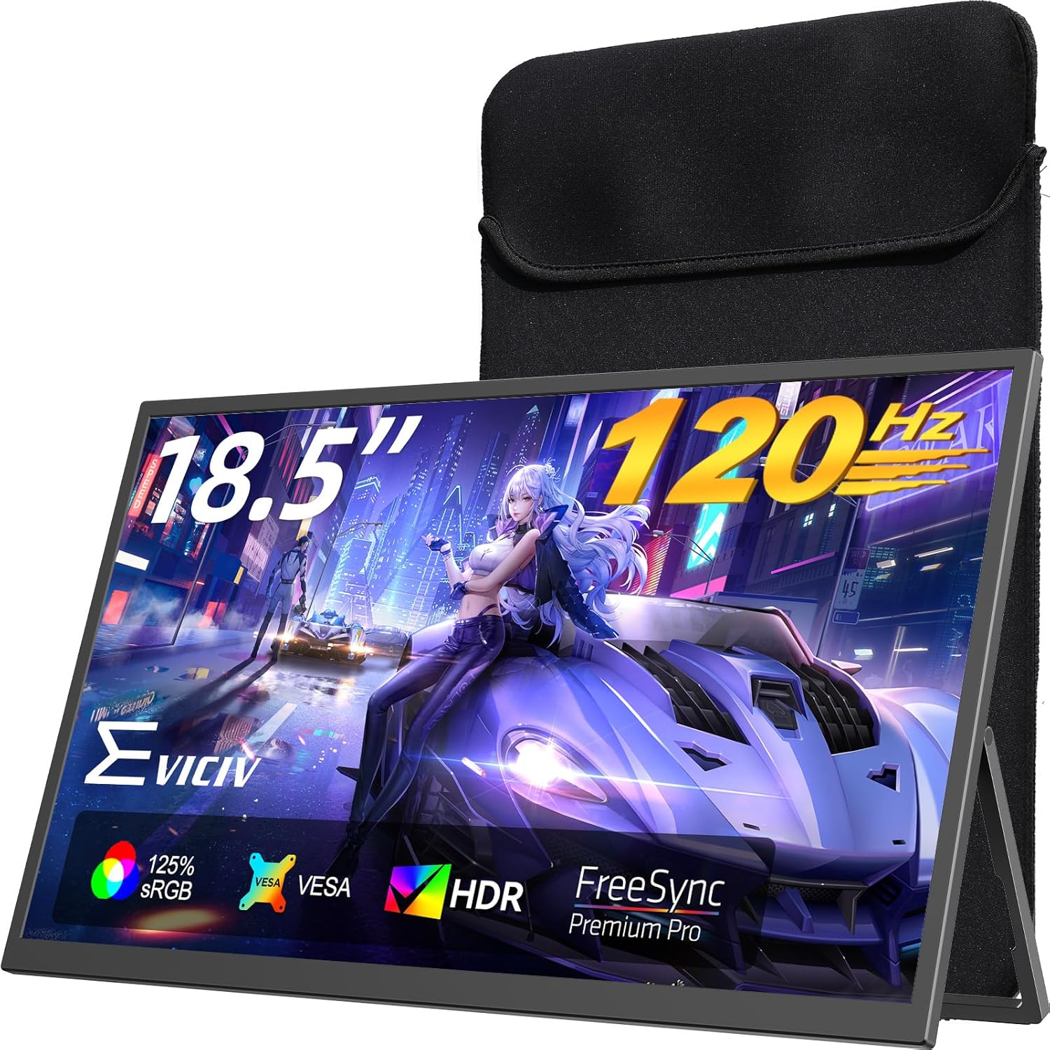 EVICIV 18.5" Portable Monitor, Special 120Hz Travel Screen, High-Quality 1080P G...