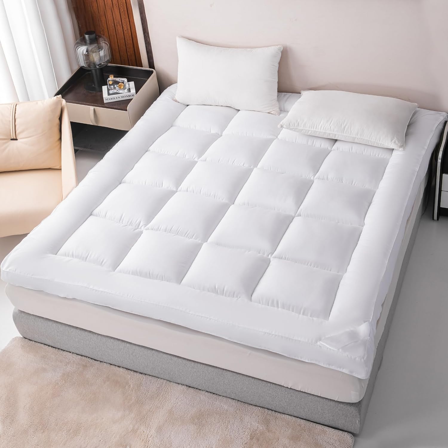 Premium KING Size Mattress Topper, Luxurious 10cm Extra Deep Bed Topper, Ultimat...