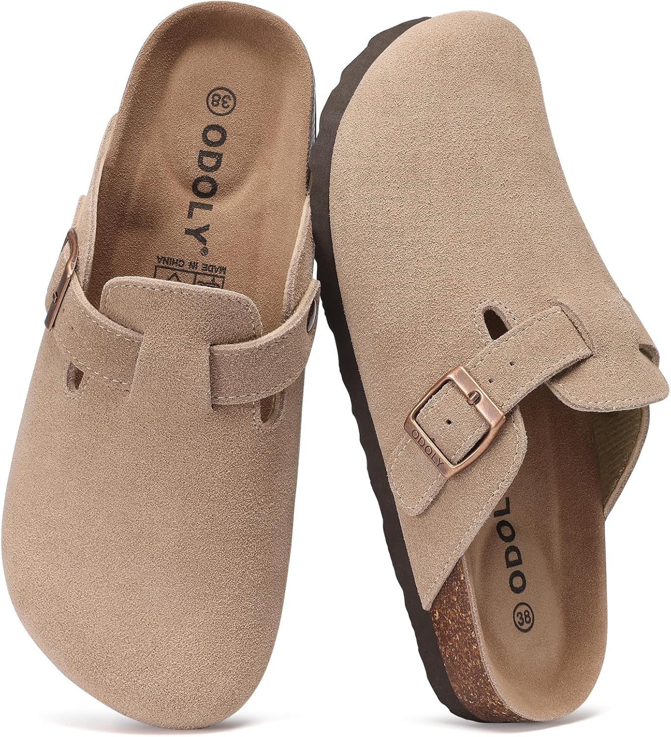 Genuine Suede Clogs, Special Clogs for Women Men, Comfortable Cork Footbed Mules...