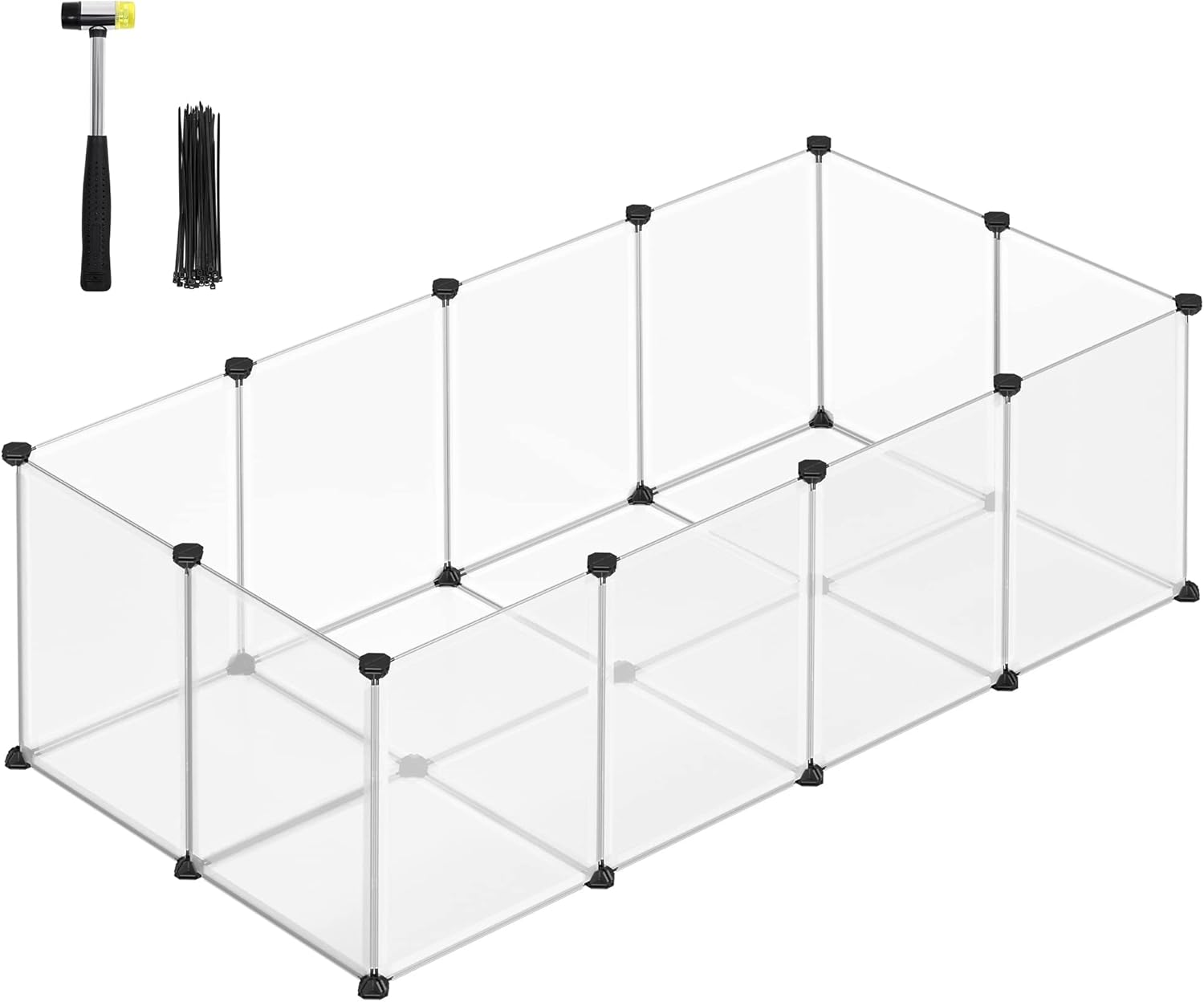 SONGMICS Pet Playpen, Unique Small Animal Enclosure with Floor, Special DIY Plas...