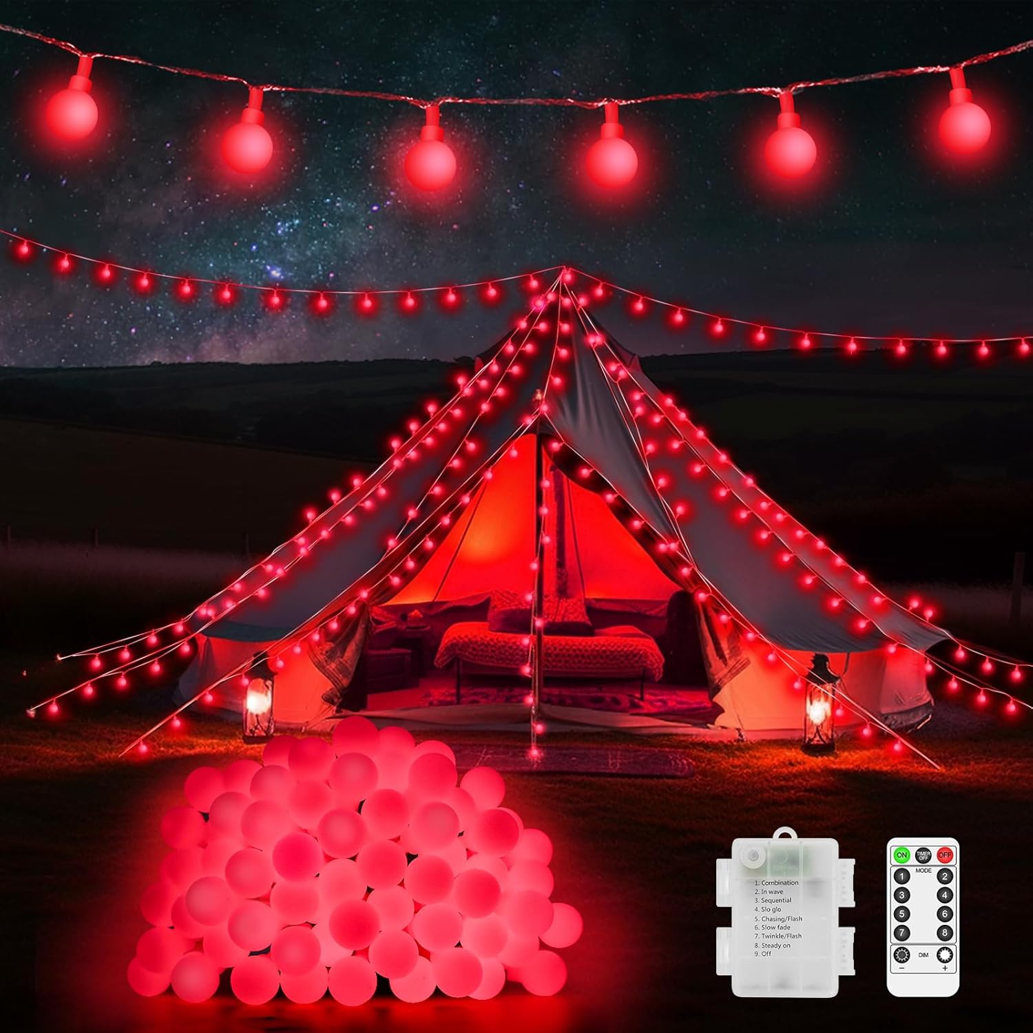 JXLEDAYY 12M Battery Fairy Lights, Special Christmas Lights with 100 LED Globe S...