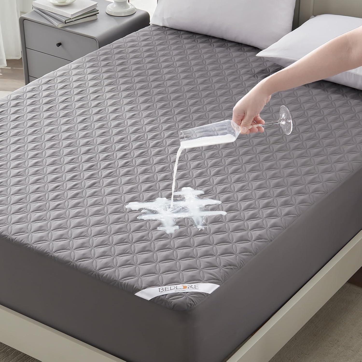 BEDLORE Waterproof Mattress Protector, Noiseless Queen Size Mattress Pad with De...