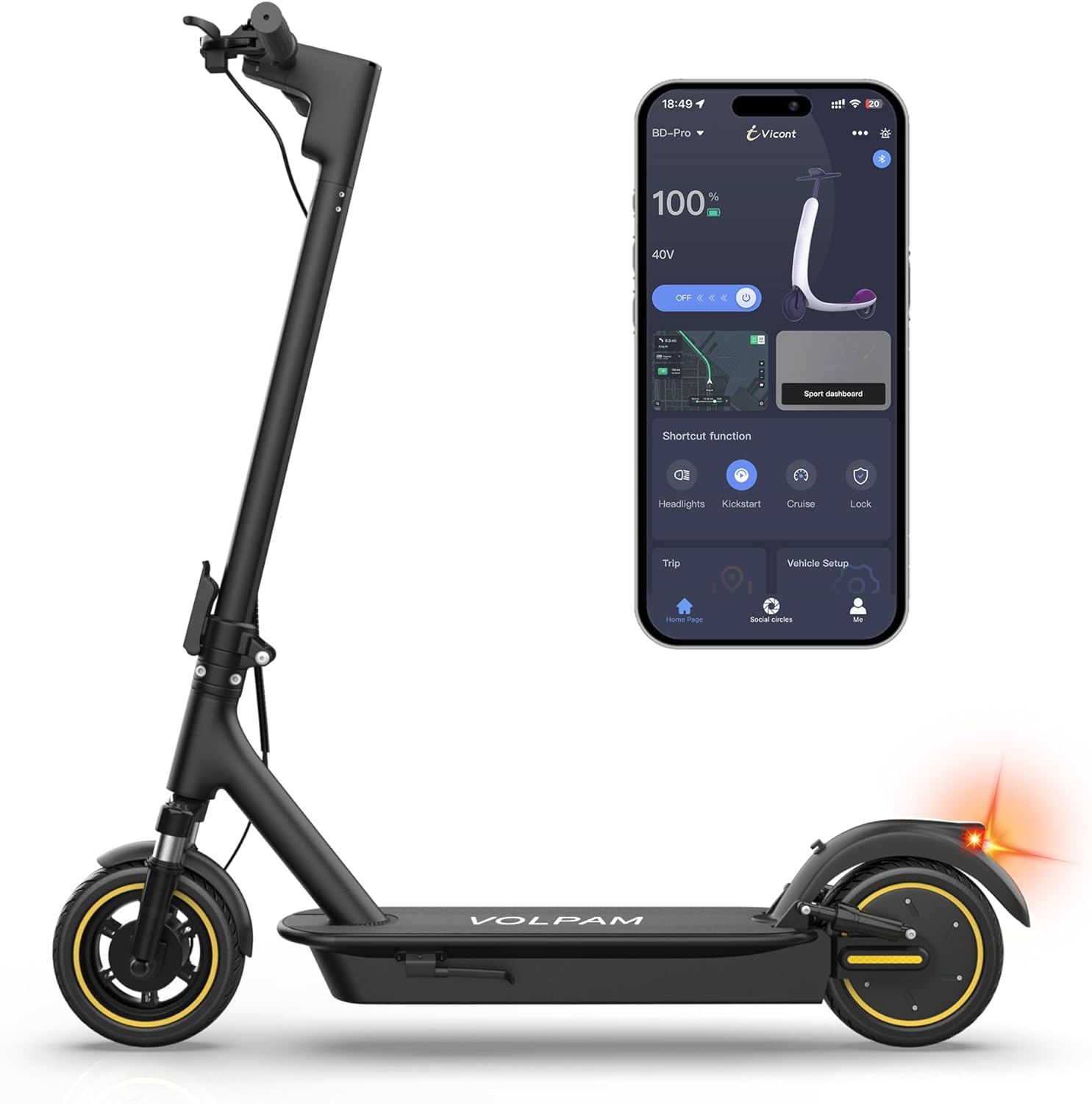 VOLPAM Electric Scooter, Special Electric Scooter with Dual Suspension, Innovati...