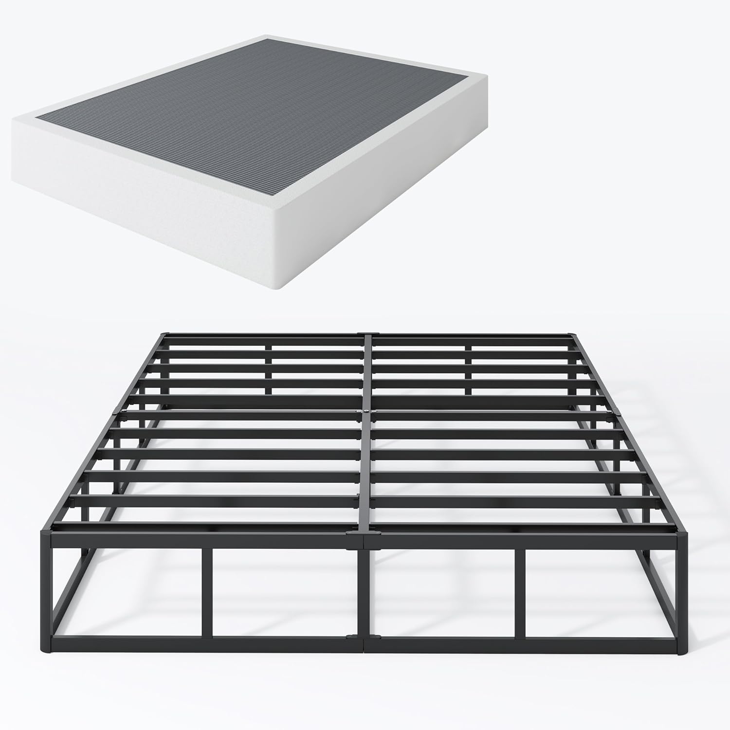 Queen Box Spring 9 Inch Box Spring for Queen Bed, High Profile Metal Box Springs...