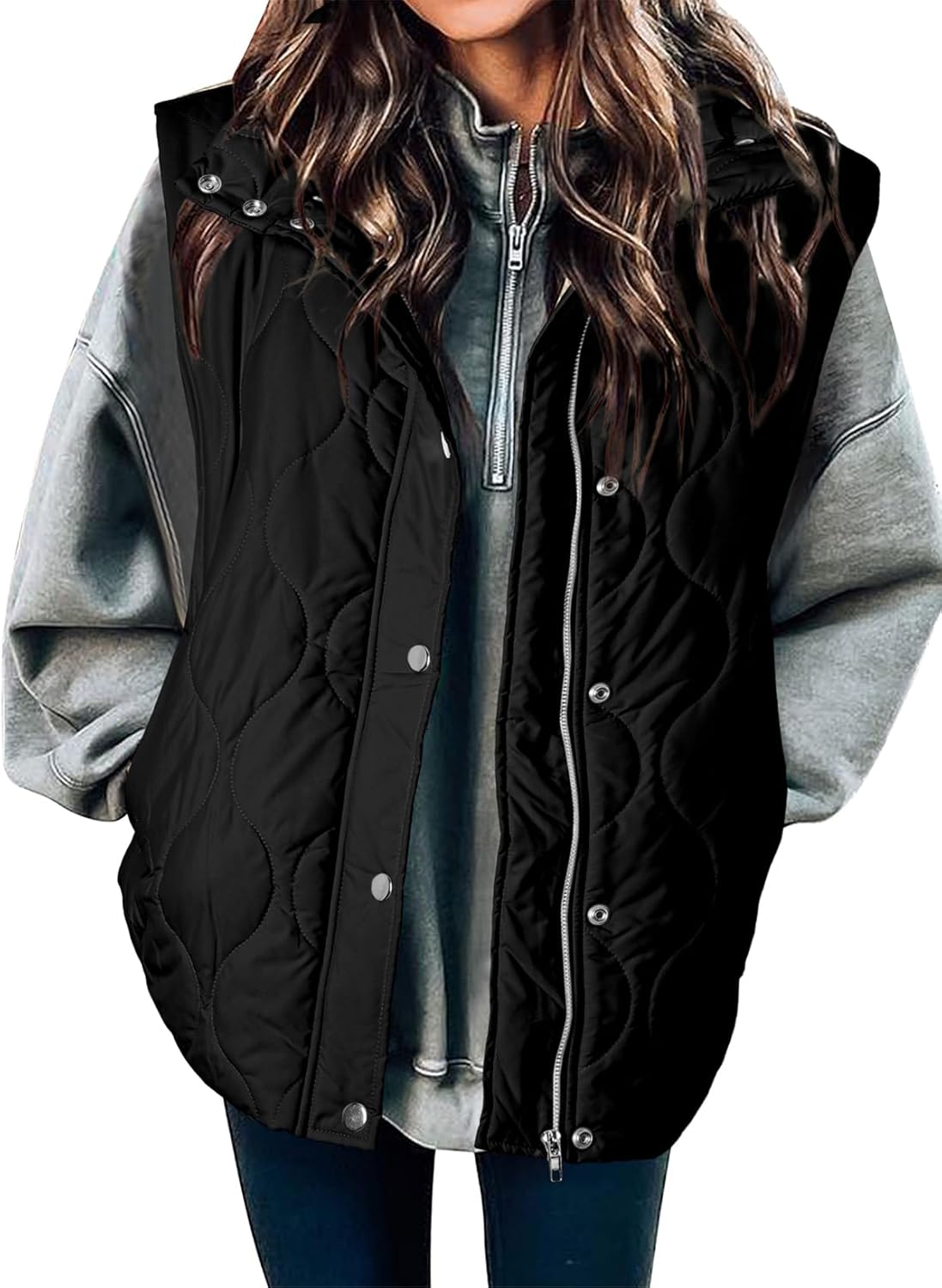 EVALESS Cropped Puffer Vest Women Lightweight Quilted Stand Collar Sleeveless Ja...