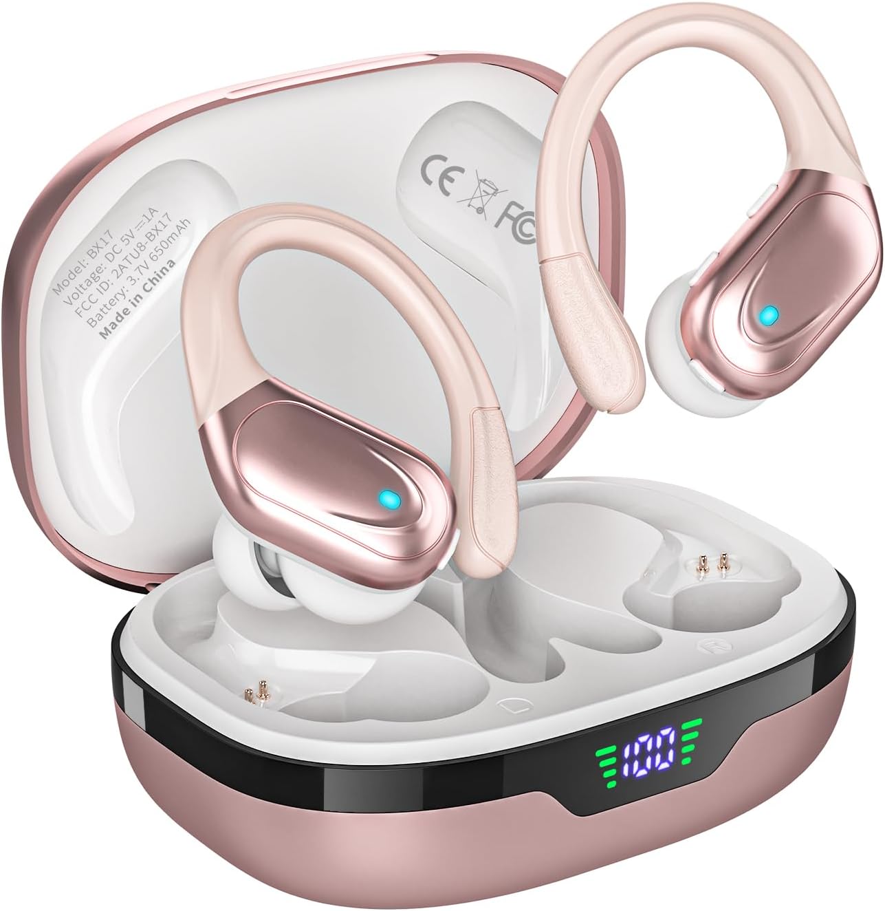 Wireless Earbuds, Sports Bluetooth Headphones, 80Hrs Playtime Ear Buds with LED...