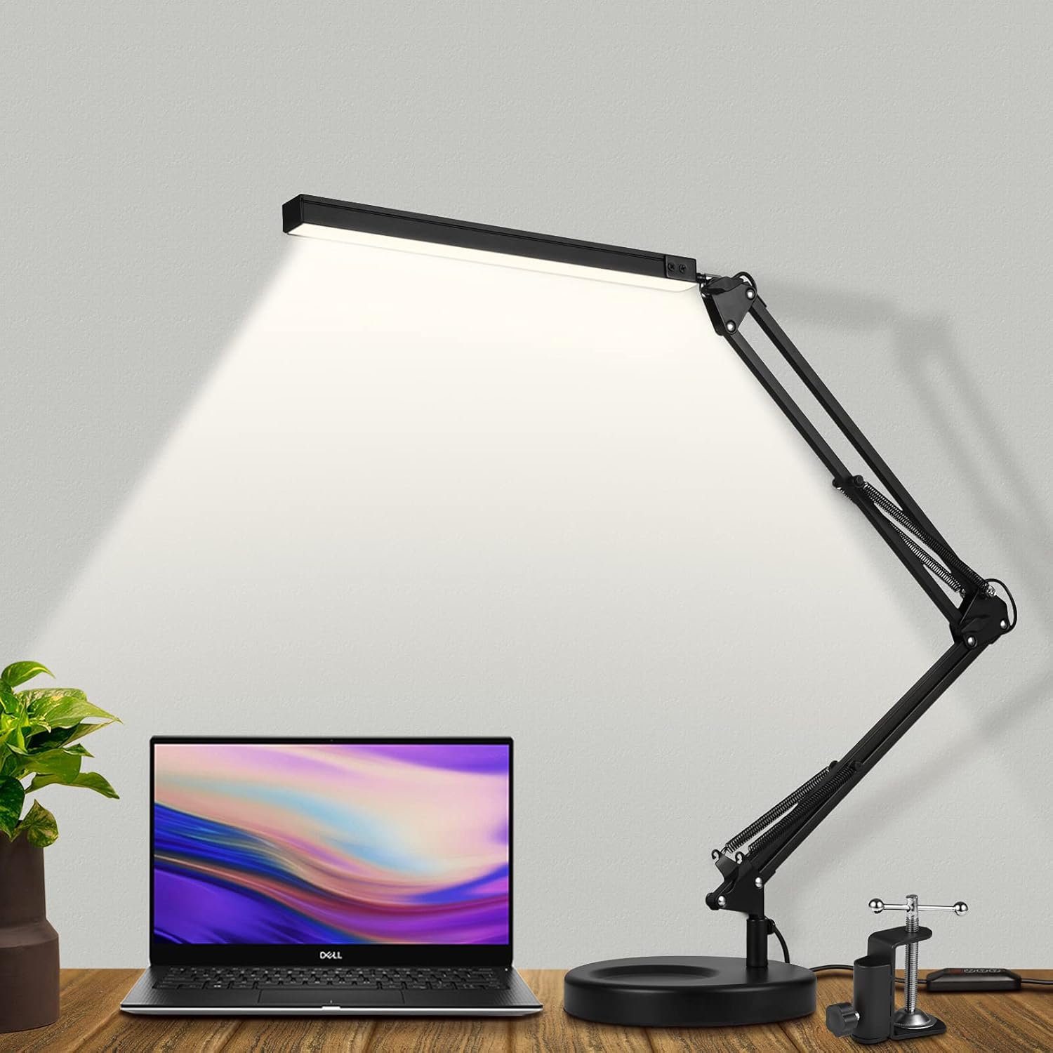 SKYLEO LED Desk Lamp with Clip and Base - Eye Protection Desk Lamps for Study -...