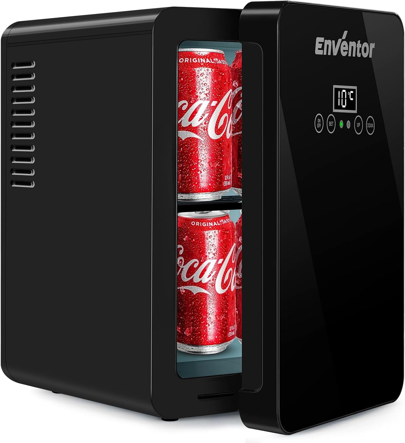 Enventor Mini Fridge 6 Litre, 8 Can Mini Fridges for Bedrooms, AC+12V DC Power C...