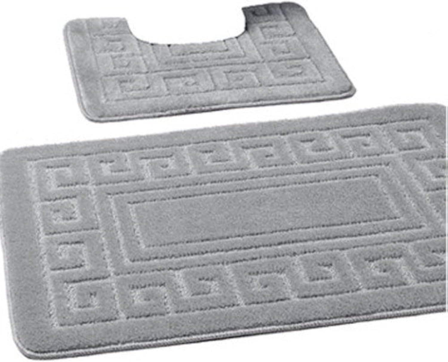 EDS Luxury 2 Piece Greek Bath Mat Set Non Slip Ultra Soft Bathroom Mats Water Ab...
