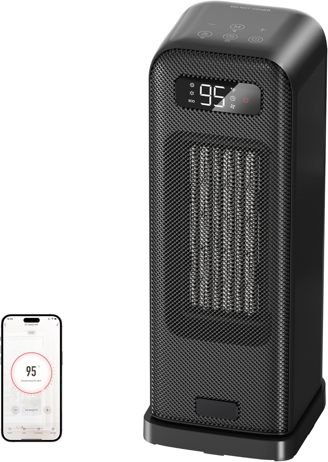 FLANUR Electric Heaters for Home, Smart Portable 1500W Energy Space Room Heater,...