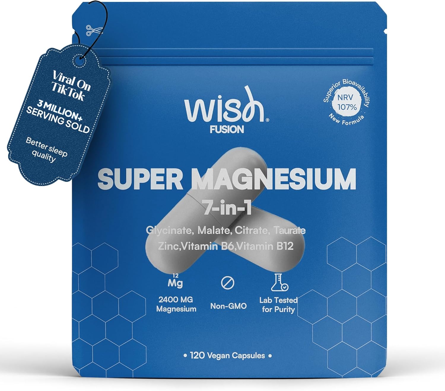 Magnesium Glycinate 7 in 1-2400mg Magnesium Supplements to Support Stress Relief...