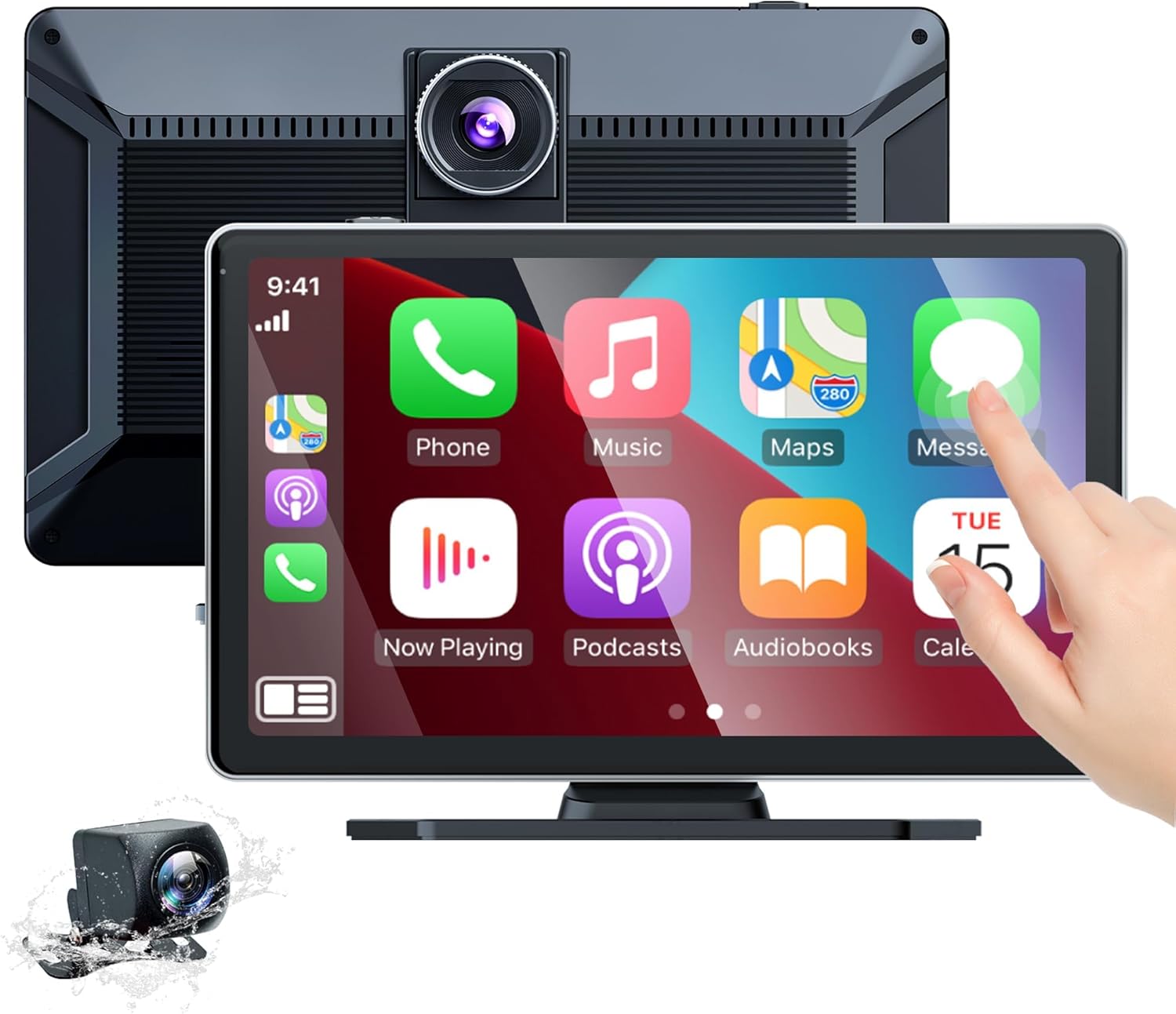 Wireless Car Stereo,9 Inch CarPlay Screen for Apple Car Play & Android Auto,Port...