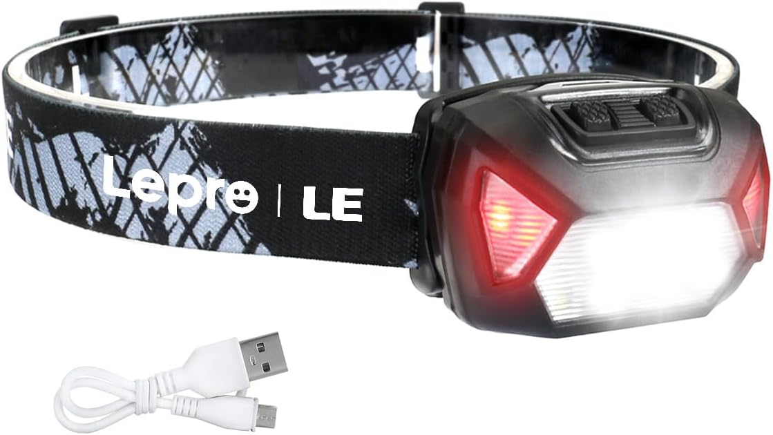 High-Quality Lepro Head Torch, Innovative Rechargeable Headlamp with 2000L Water...