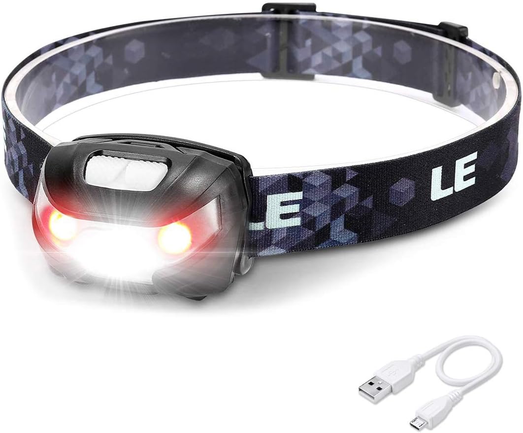 Lepro Head Torch Rechargeable, Super Bright LED Headlamp Waterproof with Red War...