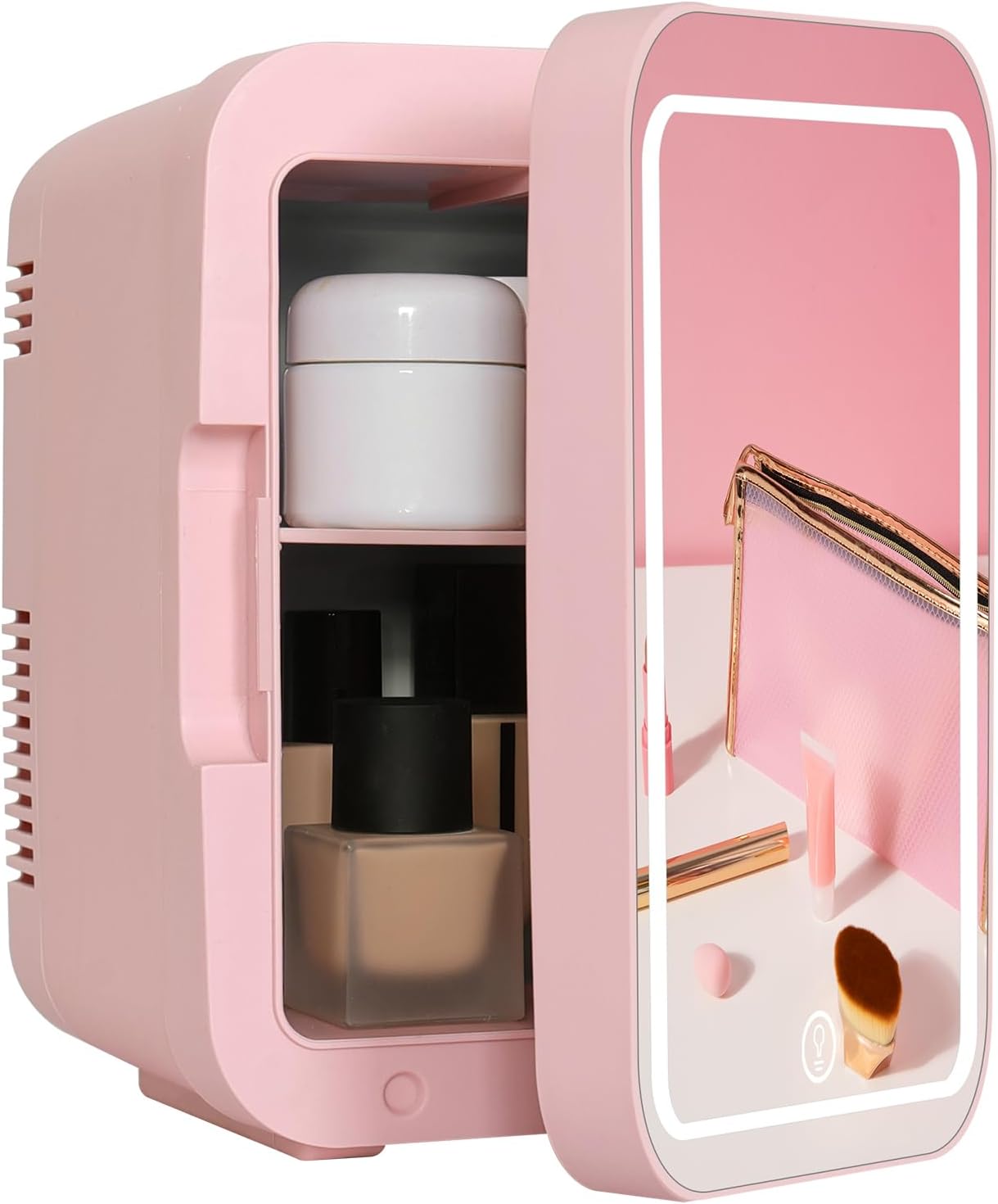eklipt Mini Fridge, Stylish Skincare Fridge with Dimmable LED Mirror, High-Quali...