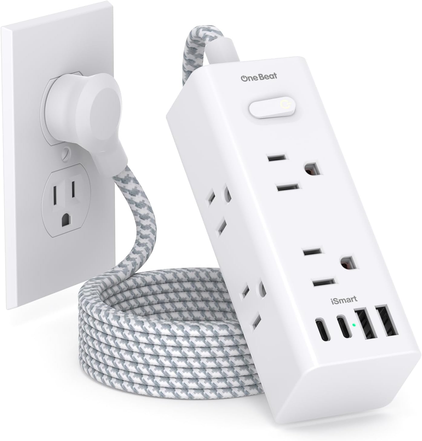 Power Strip Surge Protector - One Beat 6 Widely Outlets with 4 USB Ports (2 USB...