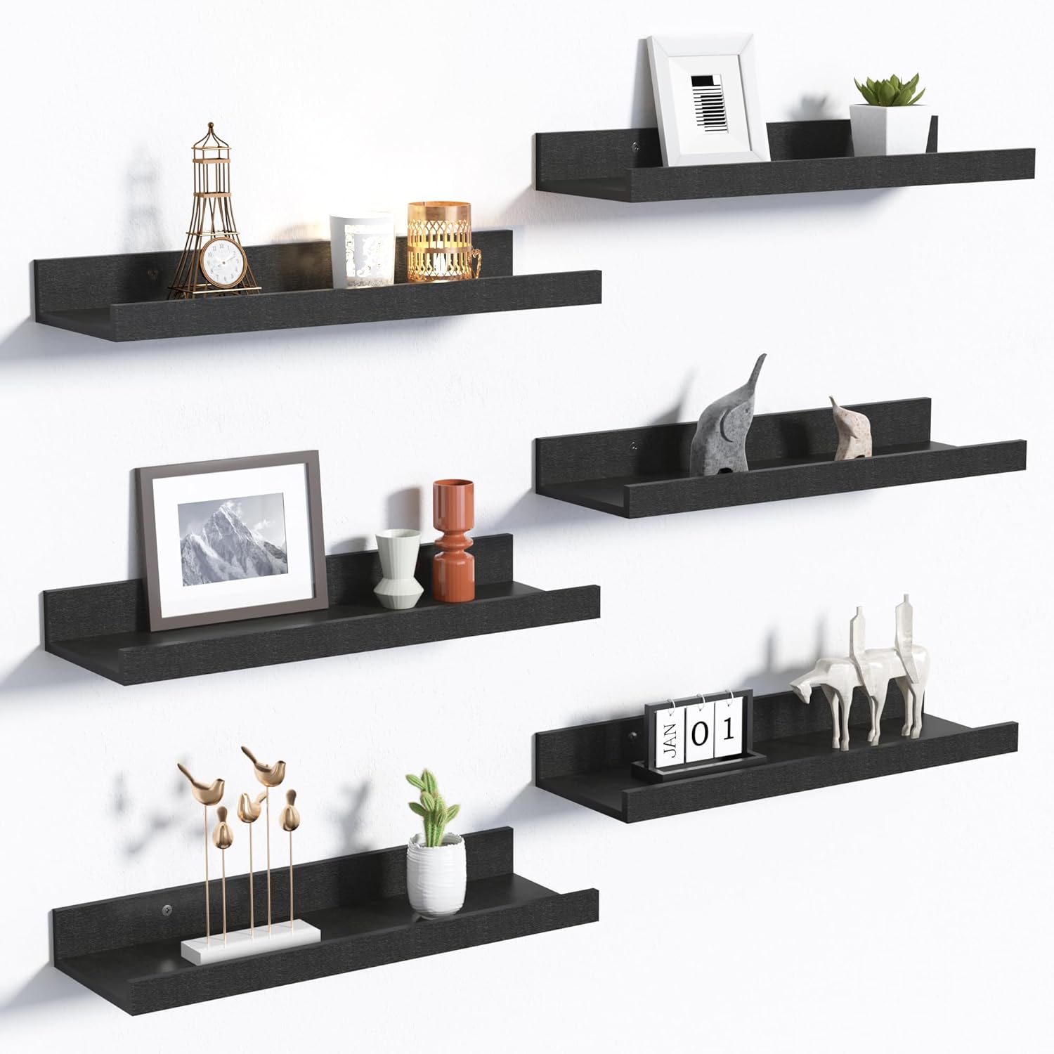 Optimal Upsimples Floating Shelves, Stylish Wall Shelves for Decor Storage, Vers...