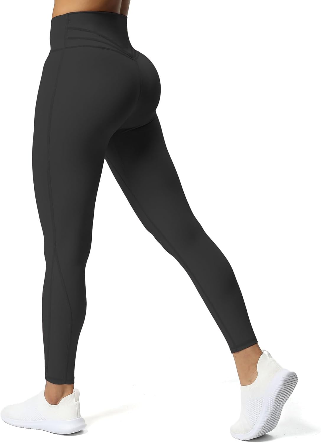 Aoxjox High Waisted Workout Leggings for Women Trinity Yoga Pants 26.5" Black La...