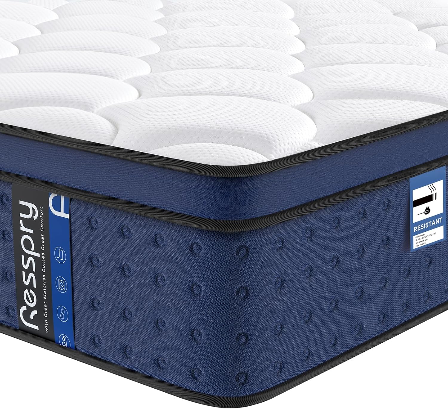 Double Mattress, 12Inch Hybrid Mattress for Pressure Relief, Breathable Foam wit...