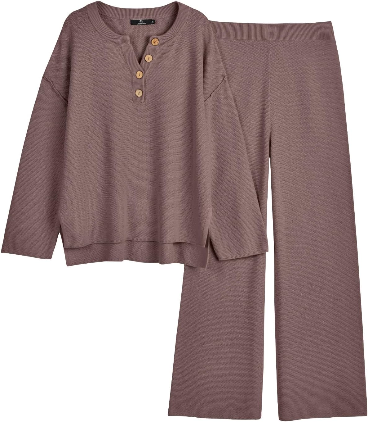 LILLUSORY Women's 2 Piece Lounge Sets Oversized Slouchy Matching Cozy Knit Sets...