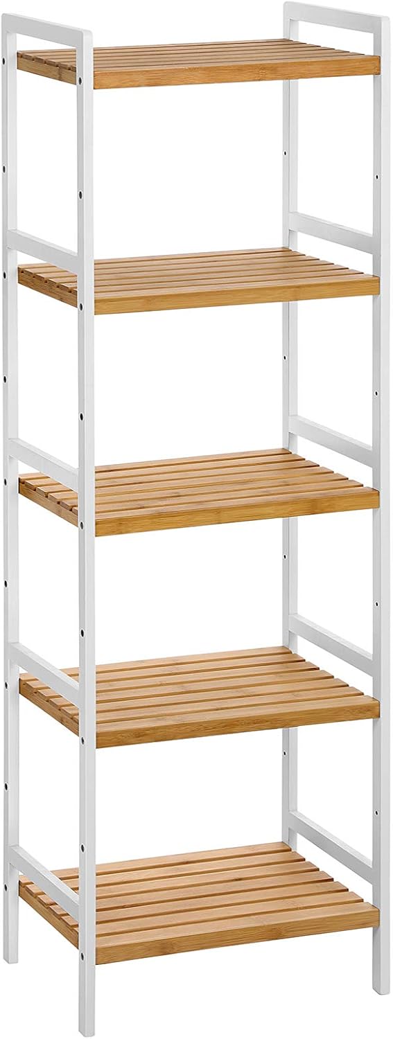 SONGMICS 5-Tier Bamboo Storage Rack for Bathroom, Kitchen, Bedroom, 31.5 x 45 x...