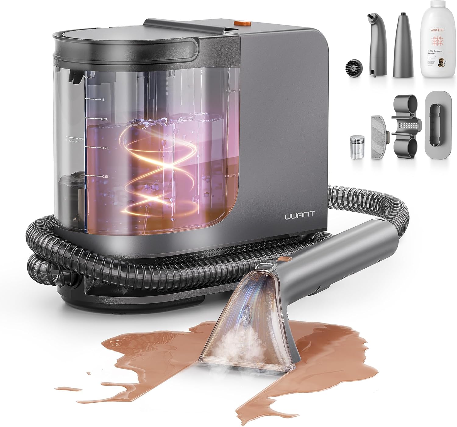 uwant Portable Carpet Cleaner with Steam& Heating System 18Kpa Powerful Suction...