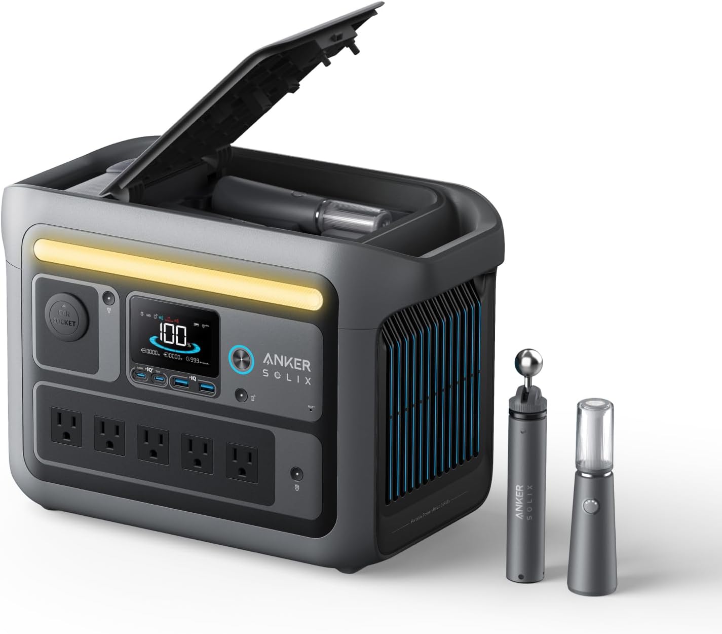 Anker SOLIX C800 Plus Portable Power Station, 1200W (Peak 1600W) Solar Generator...