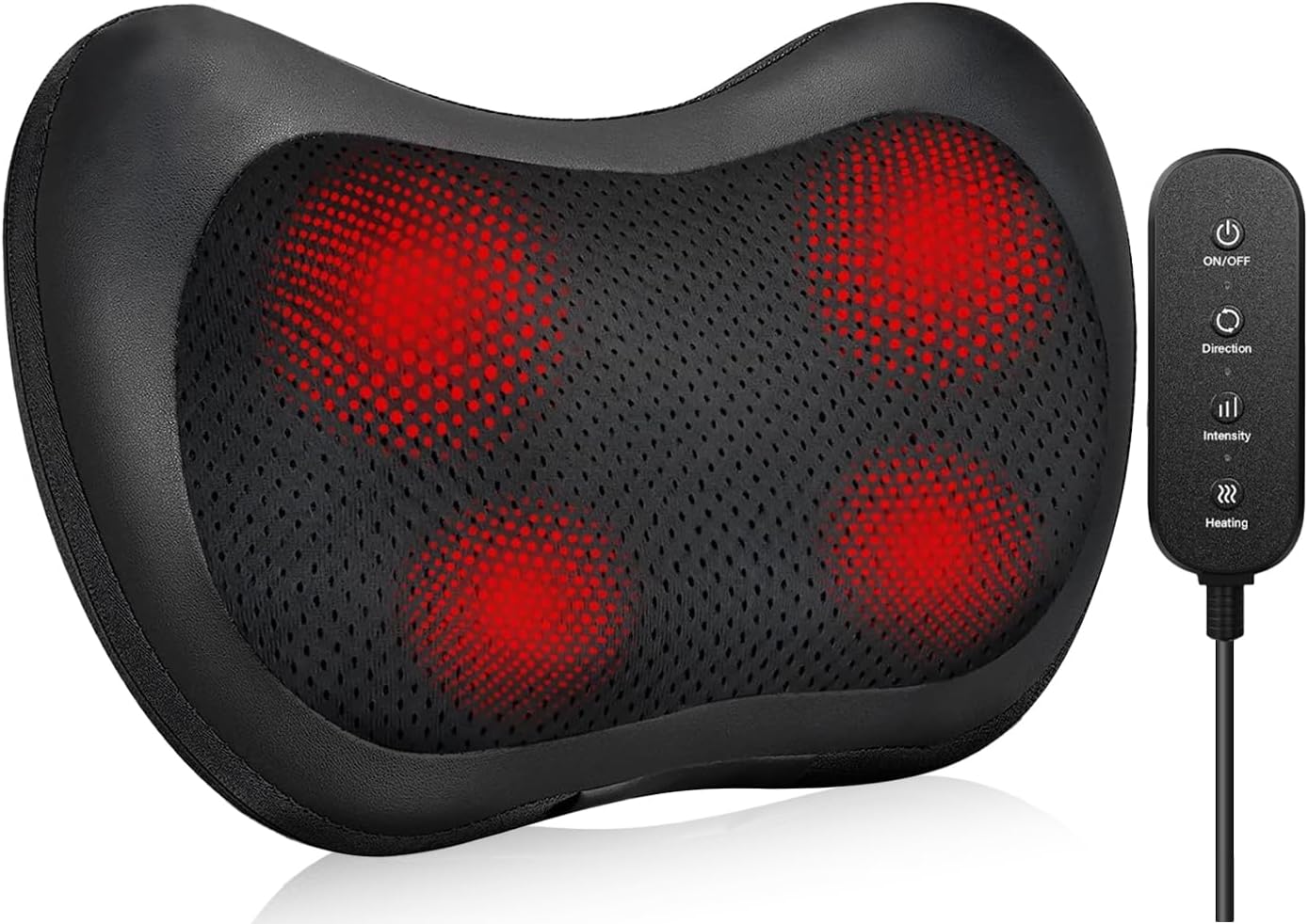 Back Neck Massager, Special Shiatsu Massage Pillow with Heat, Innovative Deep Ti...