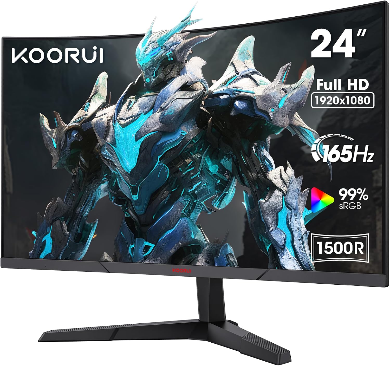 KOORUI 24 Inch Gaming Monitor, 180Hz Curved Monitors, FHD 1080P VA 1ms 1500R PC...