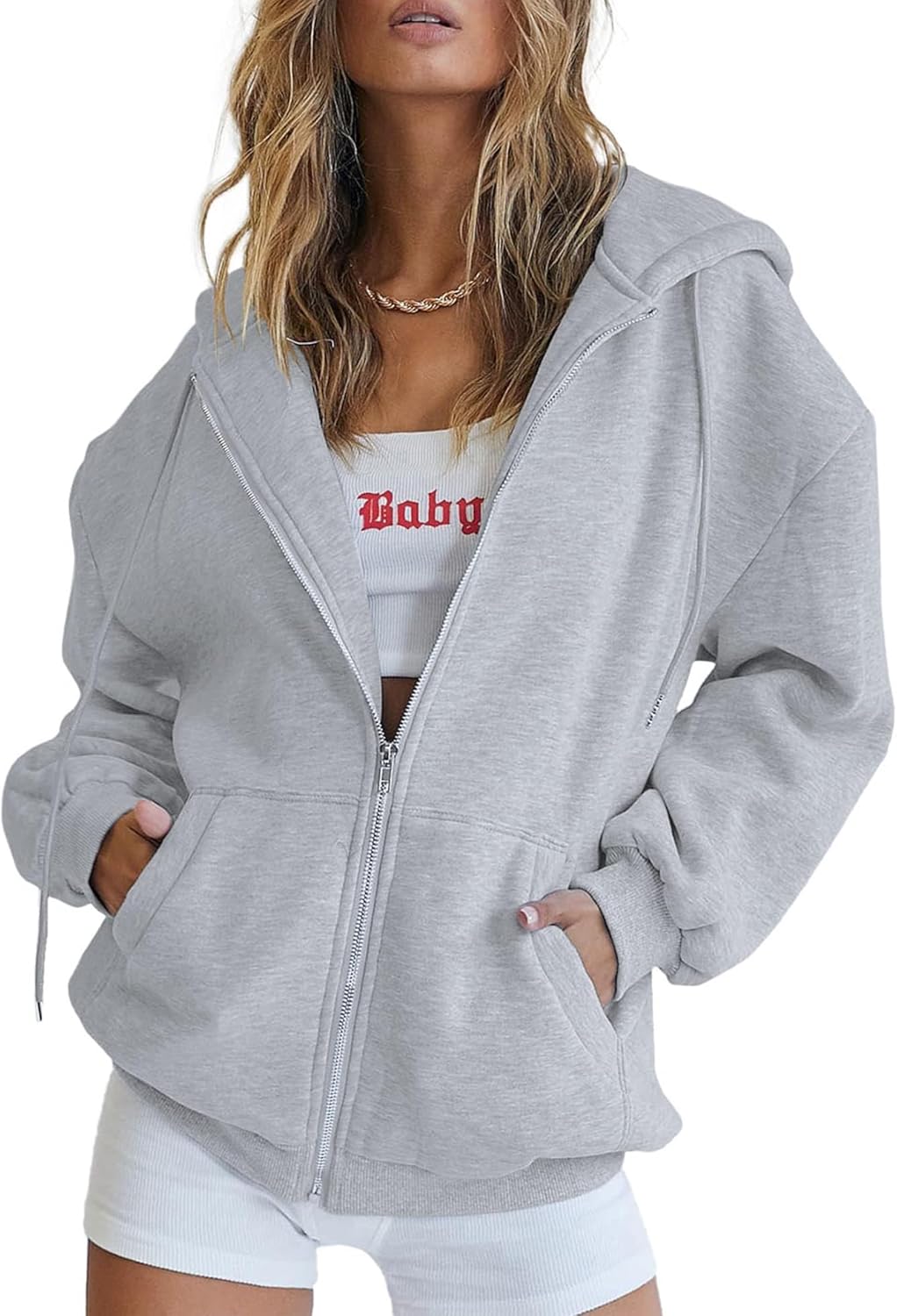 PRETTYGARDEN Women's Hoodies, Trendy Zip Up Y2K Sweatshirts for Casual Wear, Hig...