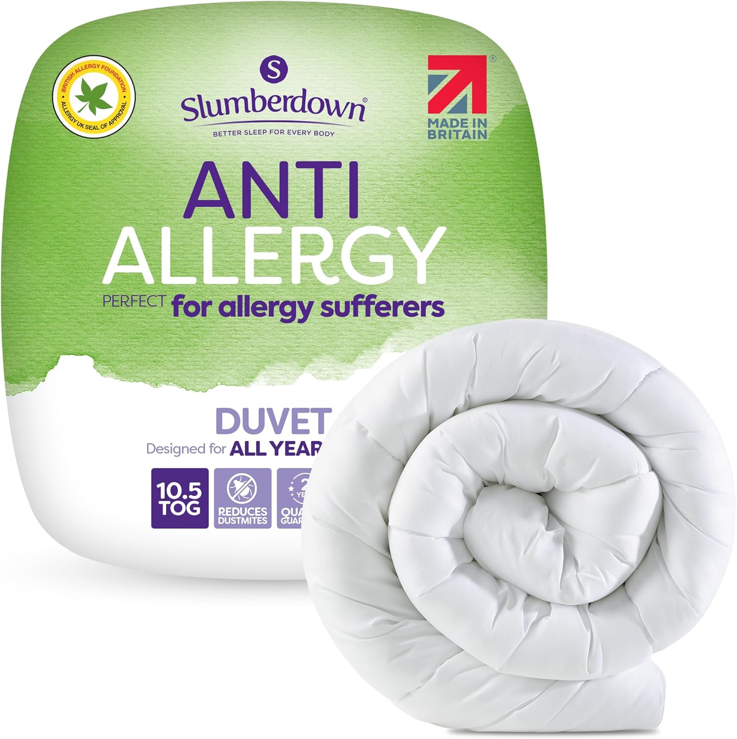 Slumberdown Anti Allergy King Size Duvet 10.5 Tog - Allergy UK Approved All Year...