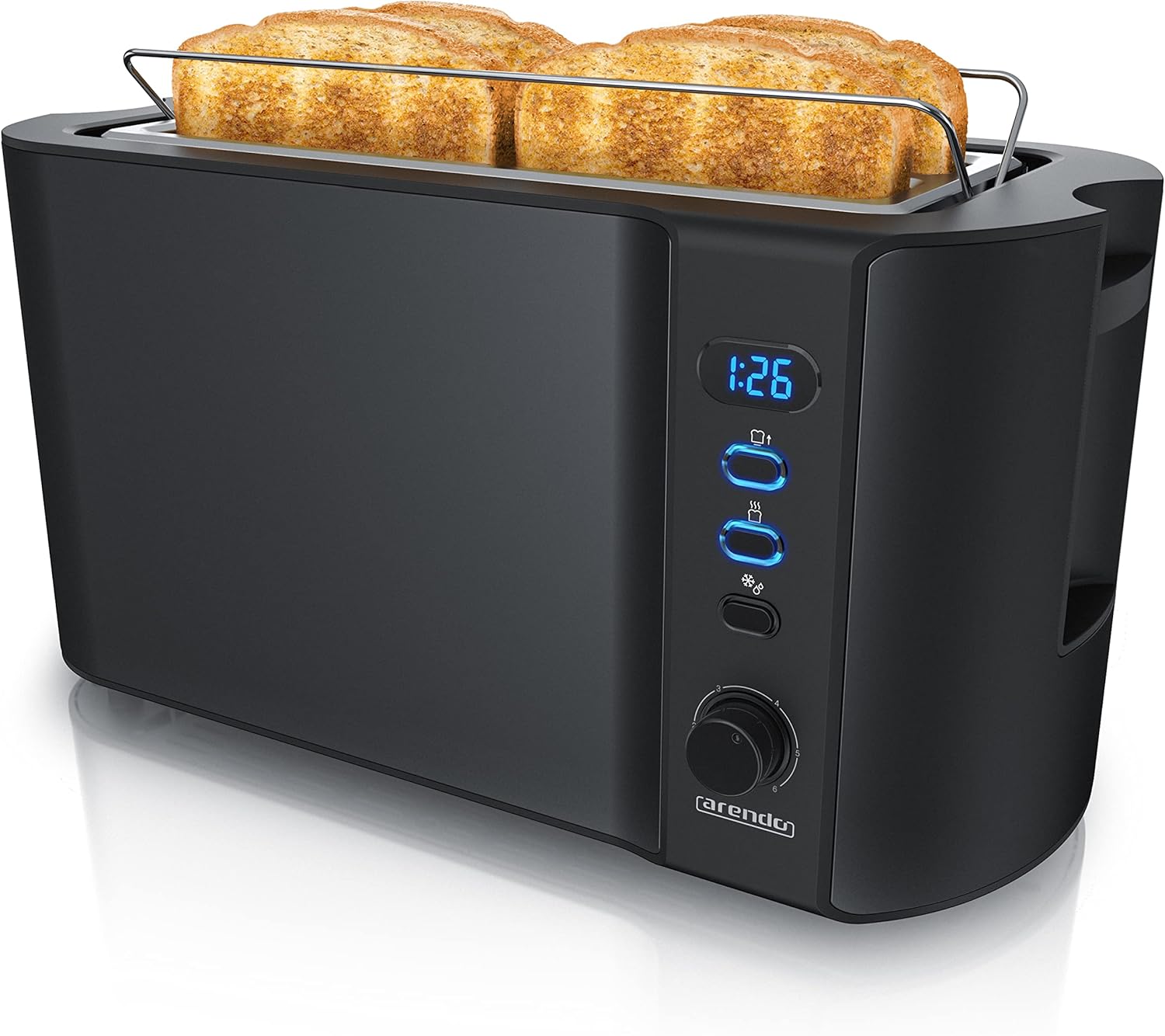 Arendo Frukost 4 slice long slot toaster, Double wall housing, with warming rack...