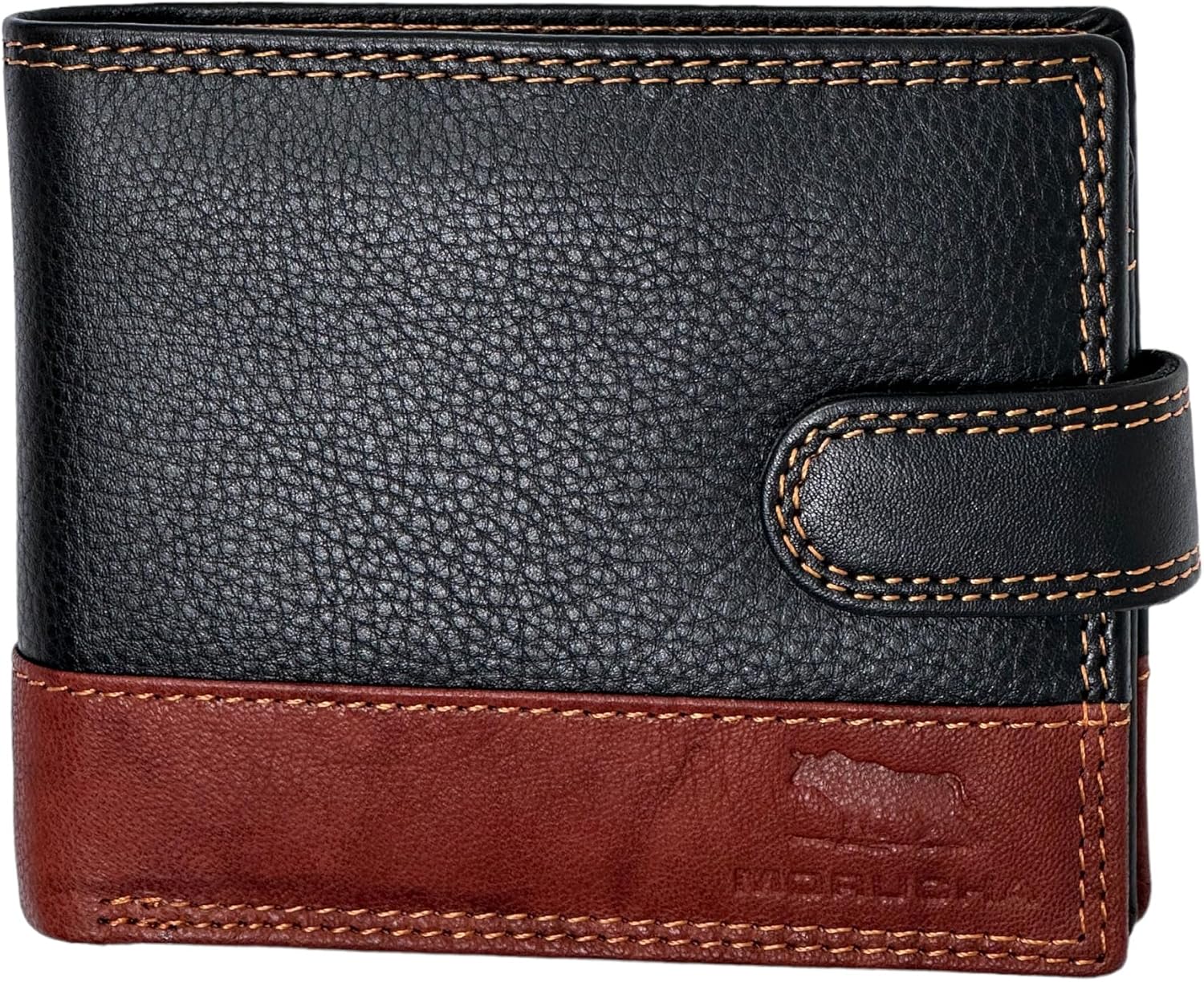 MORUCHA RFID Blocking Genuine Leather Wallet for Men – Slim Bifold Bull Leather...