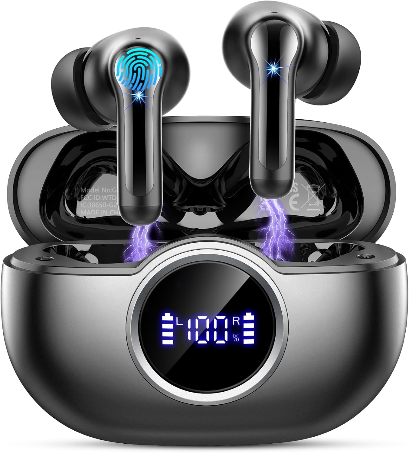 Wireless Earbuds, Bluetooth 5.4 Headphones in Ear with 4 ENC Ear Buds, 2025 New...