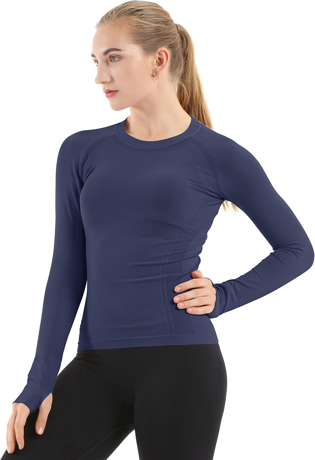 MathCat Seamless Workout Shirt, Special Yoga Top for Women with Long Sleeve, Hig...