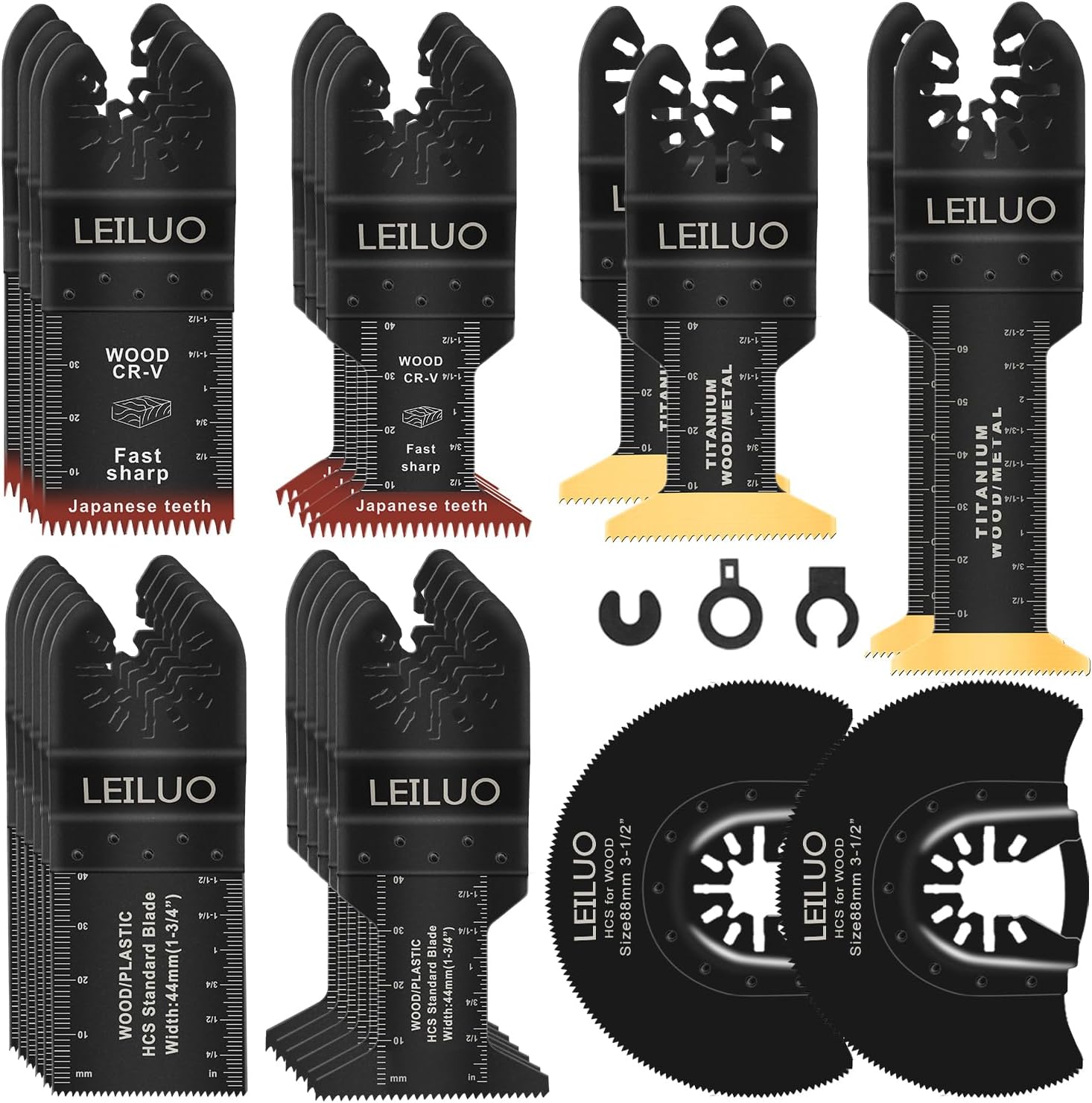 LEILUO 29Pcs Titanium Multitool Blade Kits for Wood Nails Drywall Japanese Tooth...