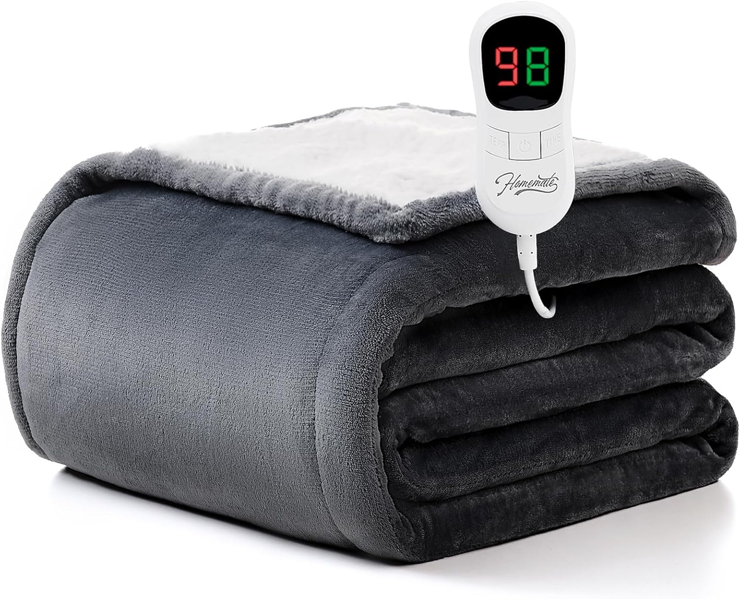 Homemate Electric Heated Blanket, Unique Twin Size Heating Blanket with Auto-Off...