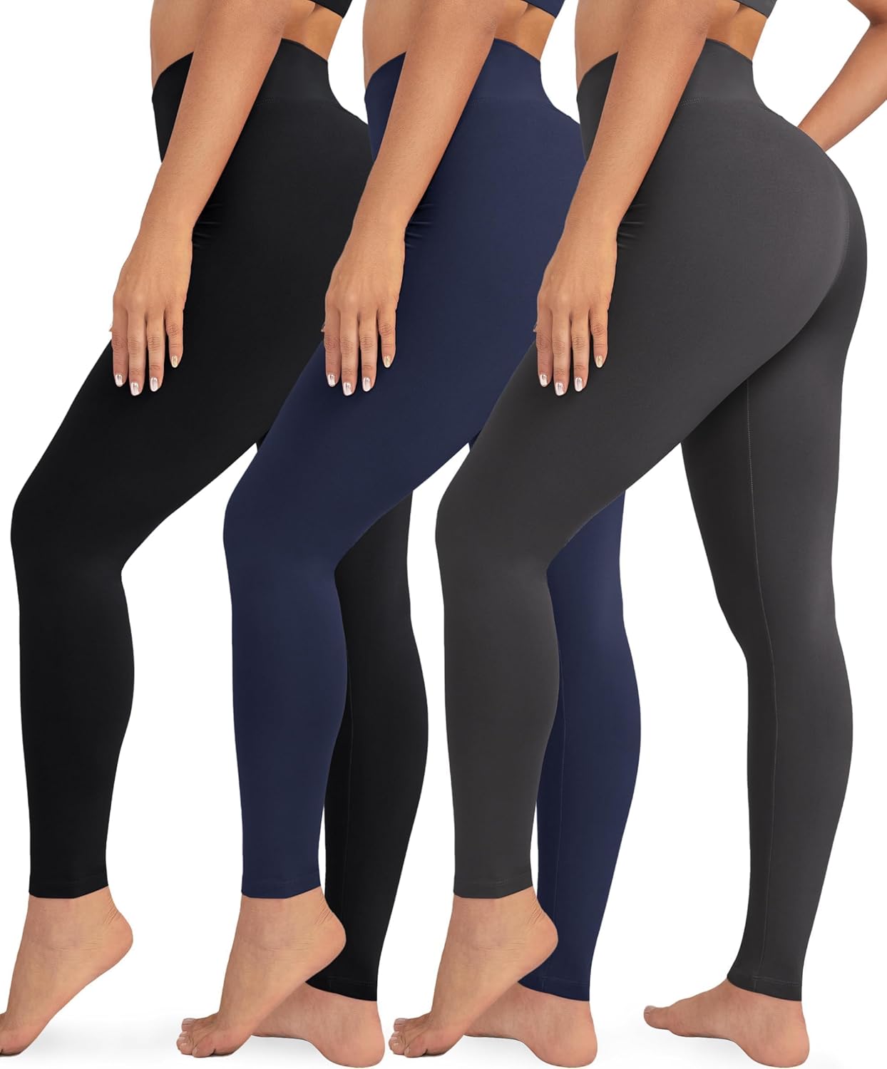 VALANDY Creamlush 3 Pack Leggings for Women High Waisted Tummy Control Leggings...