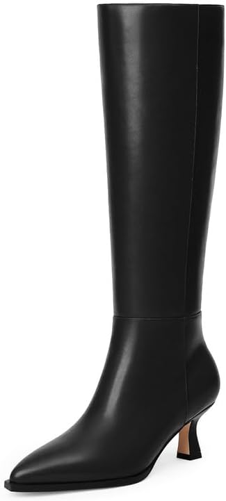 Stylish Modatope Knee High Boots, Elegant Kitten Low Heel Boots with Faux Leathe...
