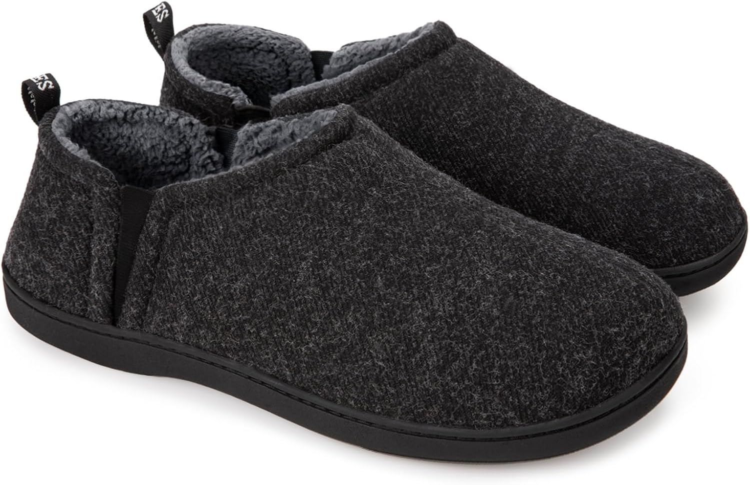 Snug Leaves Men's Faux Wool Slippers Comfy Warm Winter House Shoes with Elastic...